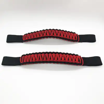 Bartact Jeep Headrest Paracord Grab Handles Black/Red Pair Bartact