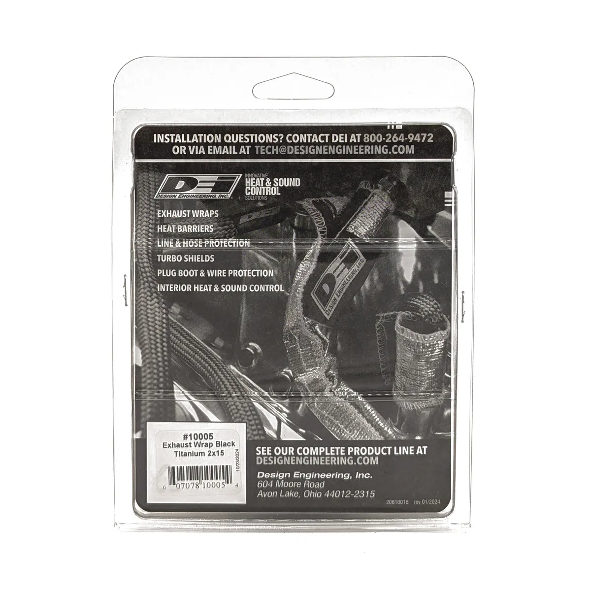 DEI 10005 Black Titanium Exhaust Wrap 2 x 15' 010005 product image