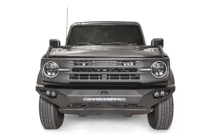 Fab Fours Vengeance Front Bumper; w/No Guard; 2 Stage Matte Black Powder Coat;