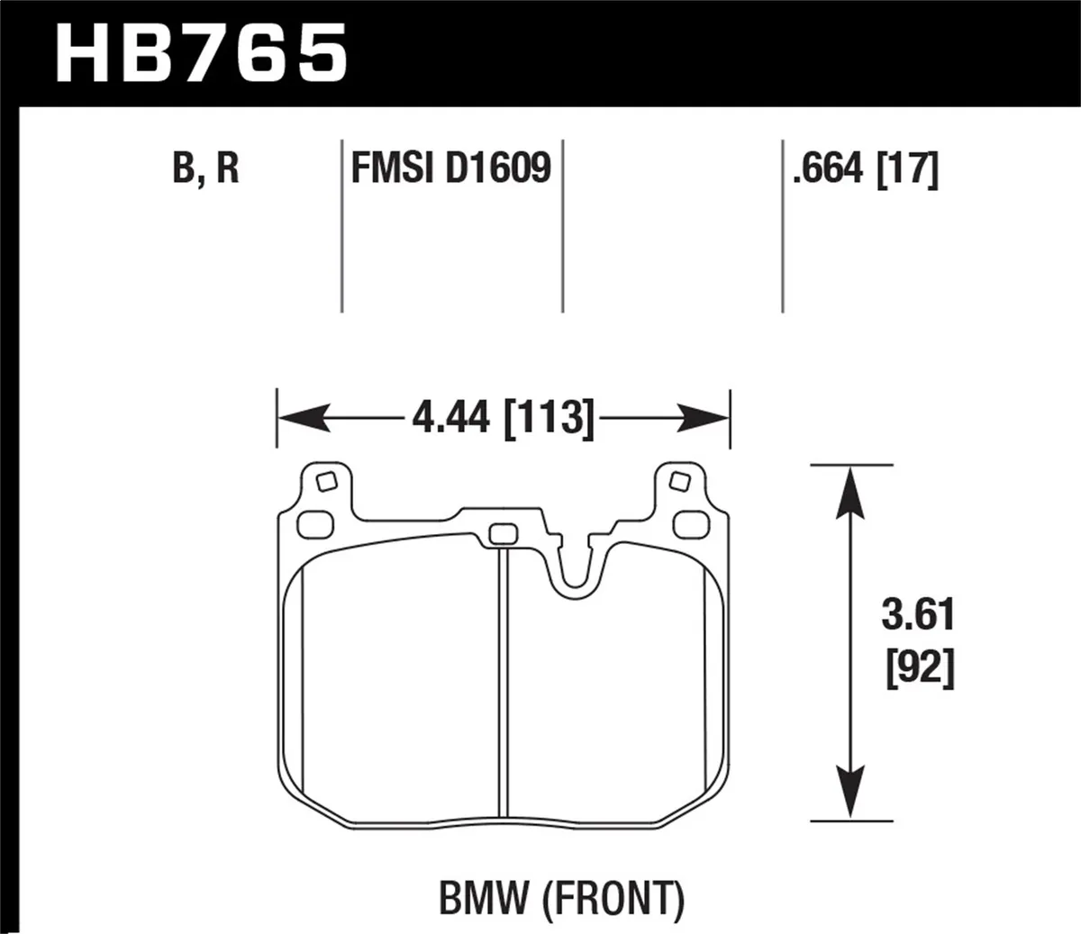 HPS 5.0 Disc Brake Pad; 0.664 Thickness; product image