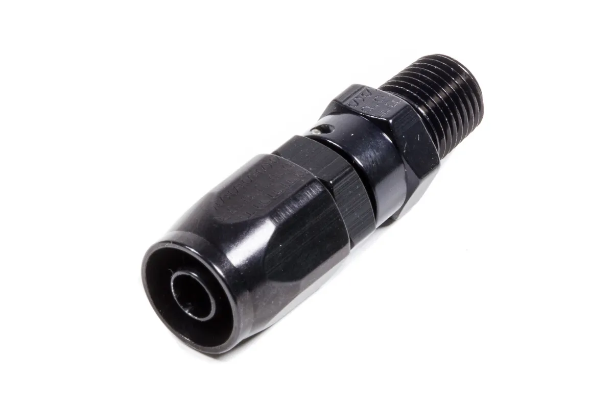 Fragola Performance Systems #6 Straight Hose End x 1/4 Mpt Black