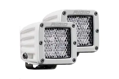 RIGID Industries Hybrid Diffused Surface Mount White Housing Pair D-Series Pro RIGID Industries