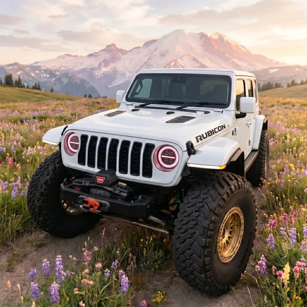Onyx Series RGB LED Headlights for Jeep Wrangler JL & Gladiator JT – 8-Core Projector with App Control (Pre-Sale) product image