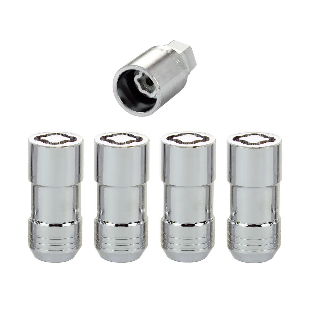 Wheel Lock Set M14x1.5 Nut Cone Seat Dual 21mm & 22mm Hex 1.965 in Oal Chrome product image