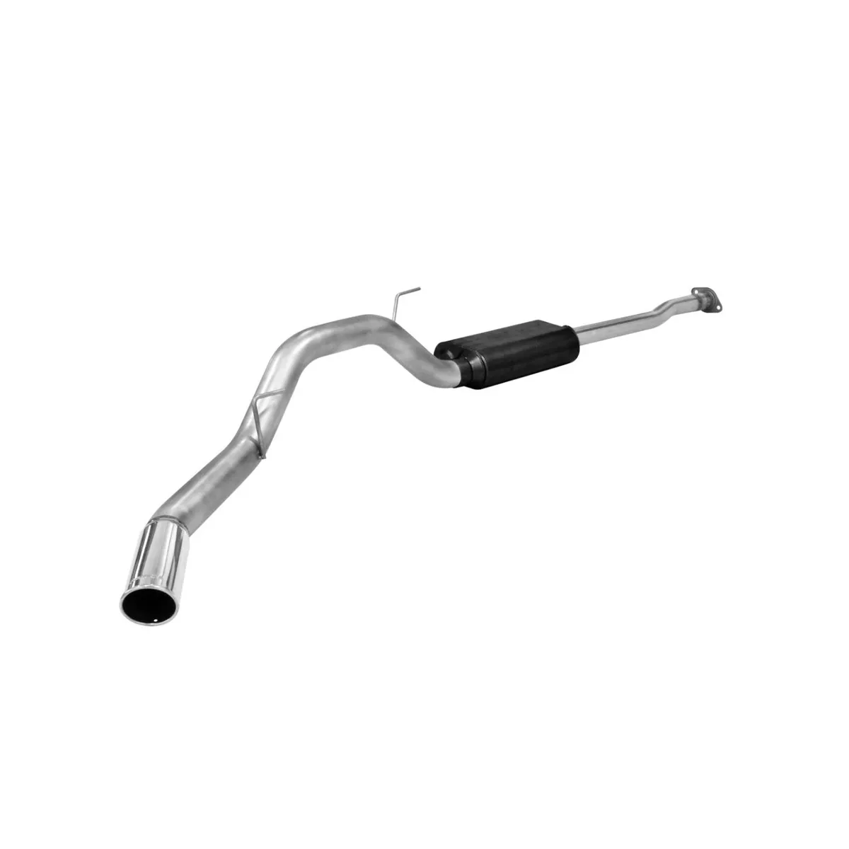 09-13 Ford F150 (Incl. 2010 SVT Raptor) 4.6L 5.0L 5.4L V8 All Wheelbases Cat-back 50 Series HD Muffler Mandrel Bent 3.00in/3.50in 16 Gauge Tubing 4.00in Polished 304S W/Embossed Logo Tip SOS American Thunder 409S Stainless Steel product image