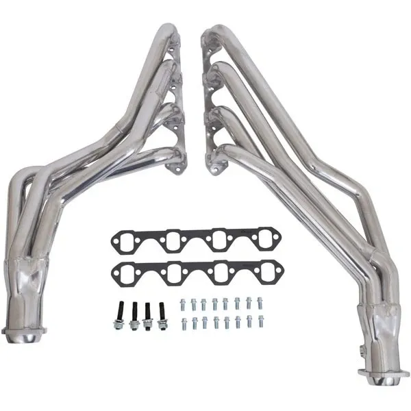 Ford Mustang 5.0 1-5/8 Long Tube Exhaust Headers Automatic Trans Polished Silver Ceramic 79-93 product image