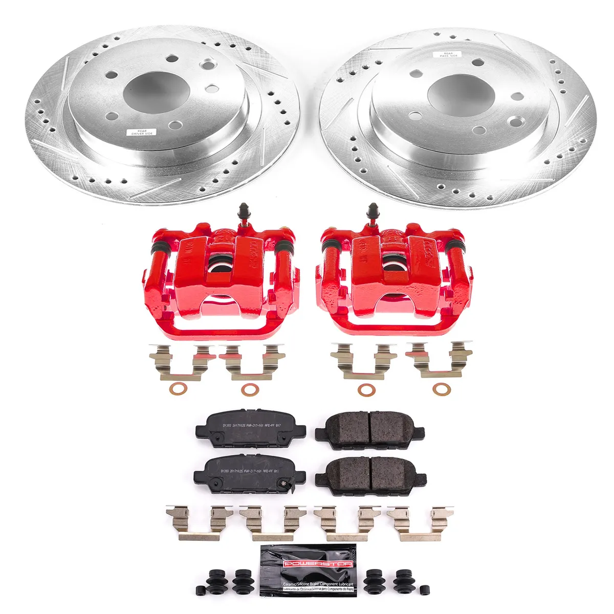 Z23 Evolution Sport Upgrade Kit: Drilled/Slotted Rotors; Carbon-Fiber Ceramic Pads; Powder Coated Calipers product image