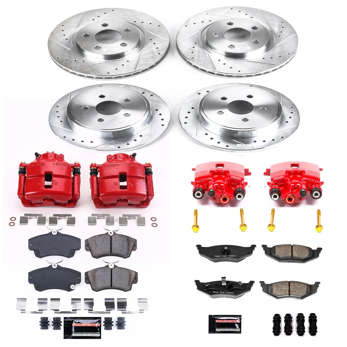Z23 Evolution Sport Upgrade Kit: Drilled/Slotted Rotors; Carbon-Fiber Ceramic Pads; Powder Coated Calipers product image