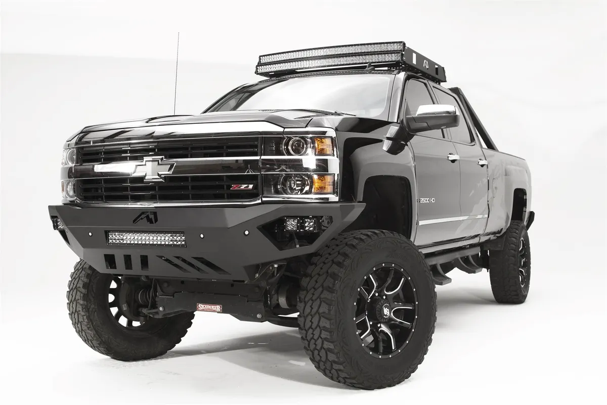 Vengeance Front Bumper; 2 Stage Black Powder Coated; Sensor Bumper; No Guard; product image