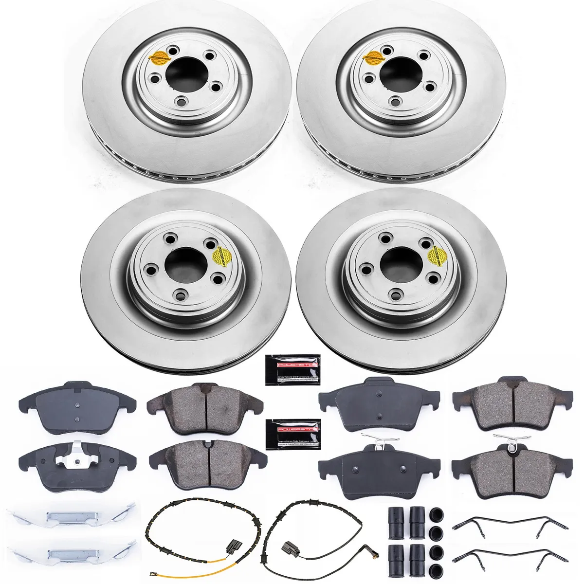 Z23 Sport Geomet Coated Rotor Kit For European Vehicles: Genuine Geomet Fully Coated Rotors; Carbon-Fiber Ceramic Pads W/Hardware; Pad Sensors product image