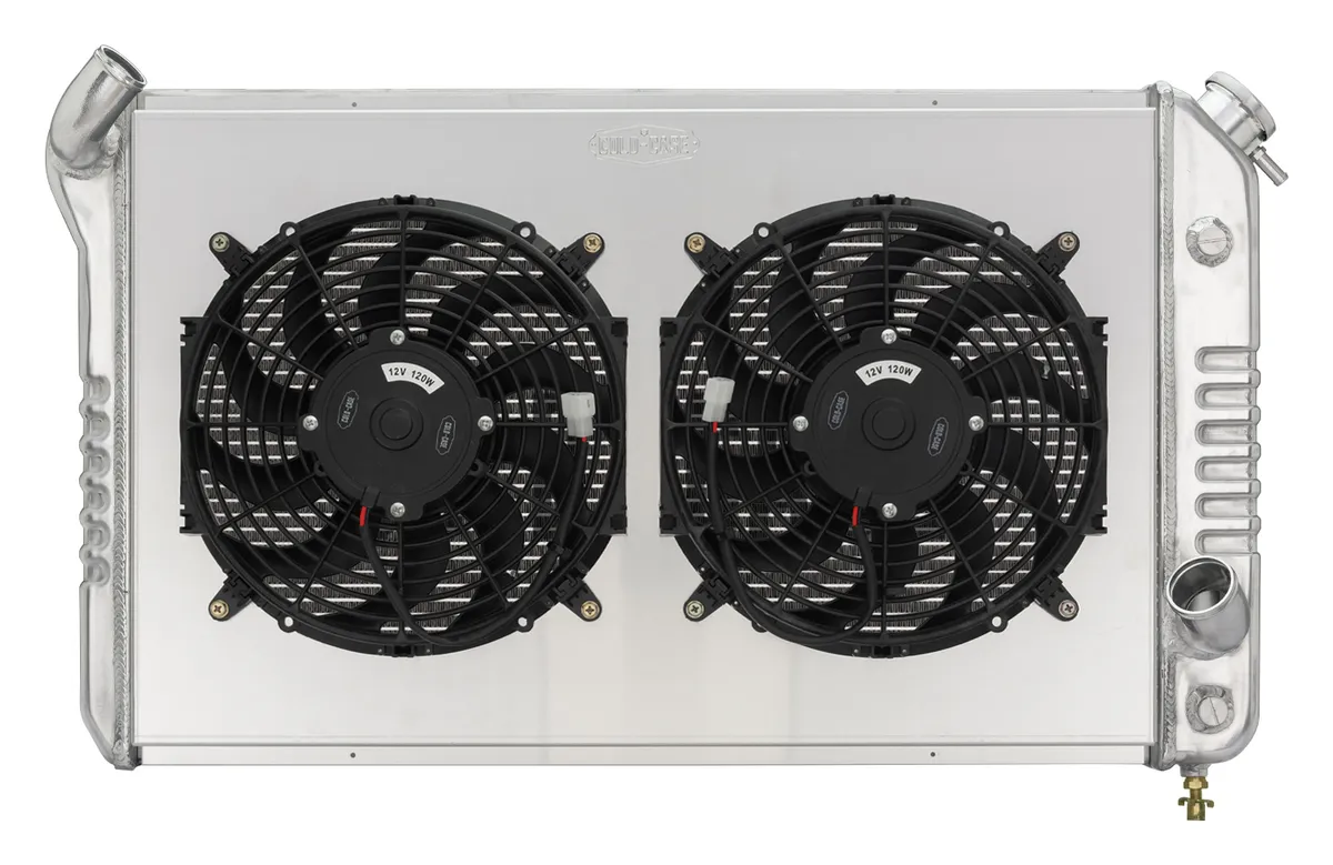 Cold Case Radiators 73-76 Corvette Aluminum Radiator Dual 12 Inch Fan Kit Cold Case Radiators CHV716AK product image
