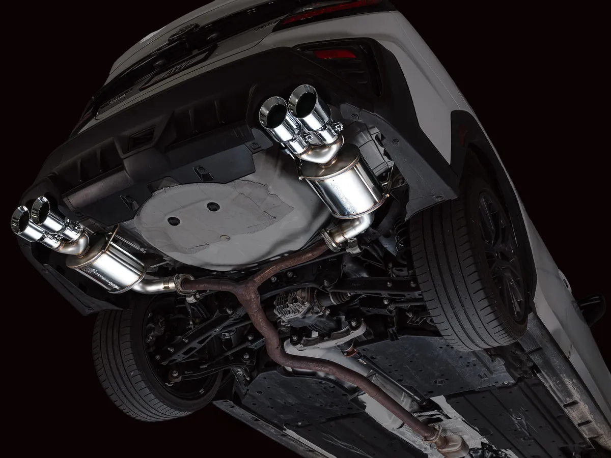 AWE Track Edition Axleback Exhaust for VB Subaru WRX - Diamond Black Tips 3020-43424 product image