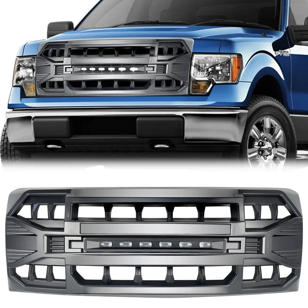 American Modified Amfmaa00114 Armor Grille With LED Off-Road Lights - Matte Black product image
