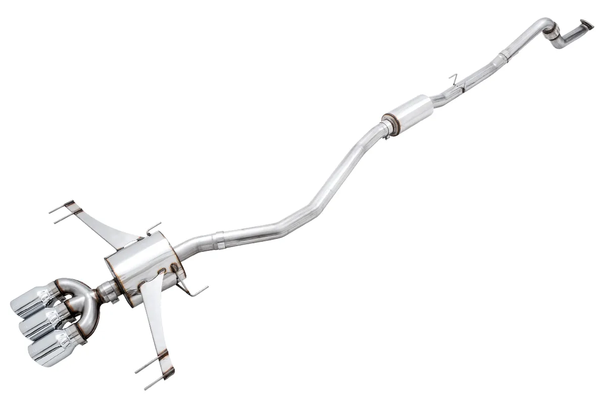 AWE Track Edition Exhaust for FK8 Civic Type R (includes Front Pipe) - Triple Chrome Silver Tips product image