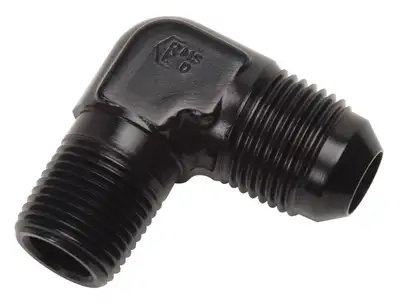 Edelbrock P/C #10 to 1/2 NPT 90 Deg Adapter Fitting