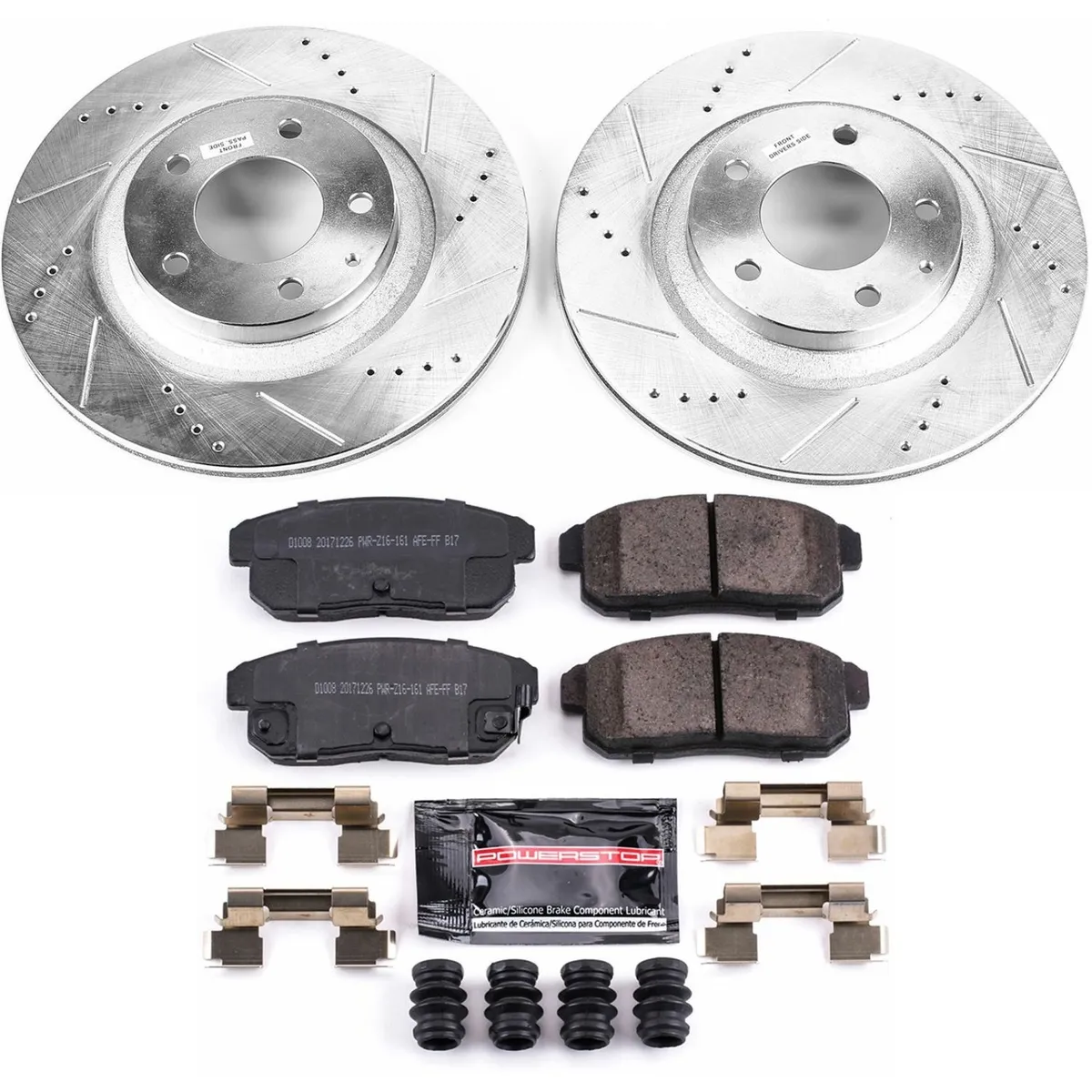 Z23 Evolution Sport Upgrade Kit: Drilled/Slotted Rotors; Carbon-Fiber Ceramic Pads W/Hardware product image