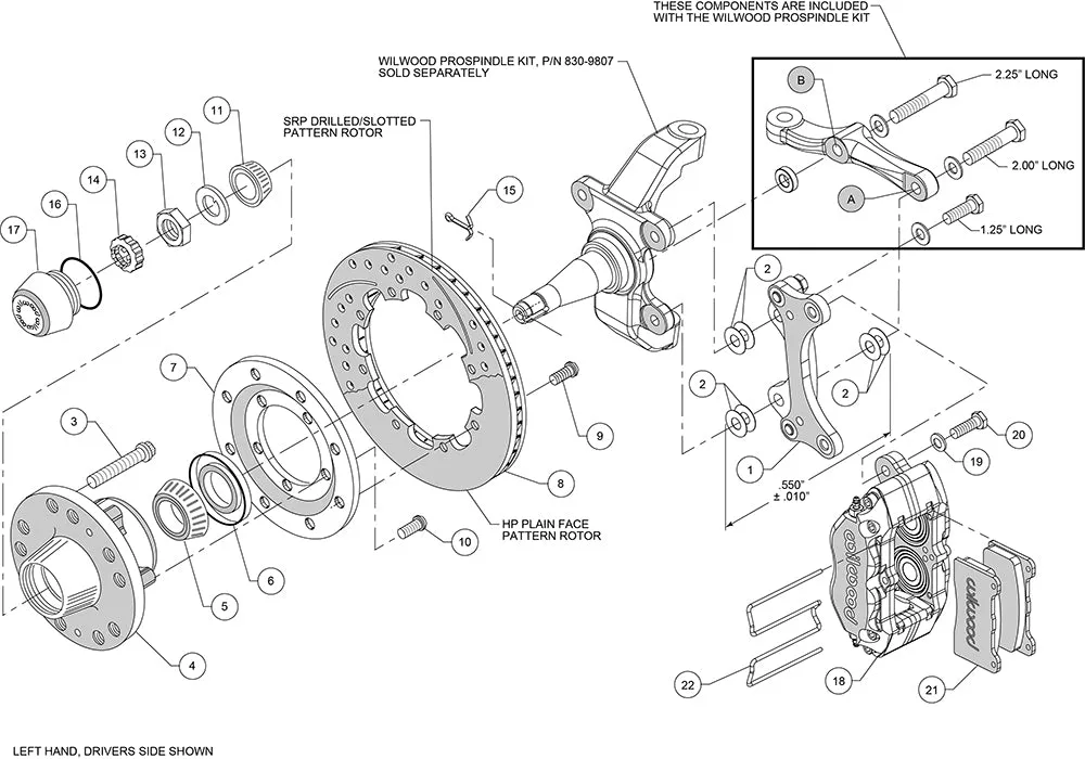 Dynapro Dust-Boot Big Brake Front Brake Kit (Hub) - 140-13346 product image