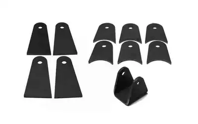 Steinjager Steinjäger Tabs and Clevises, Weld On 4 Link Tab and Clevis Kits 0.625 Bore 3.00 Axle Diameter 6 Axle Tabs 3.00 Inches Long 4 Flat Tabs 4.00 Inches Long 1 Clevis with 2.50 Inch Jaw