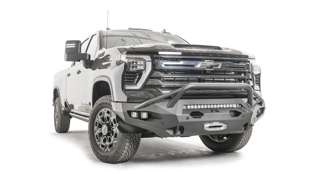 Matrix Front Bumper; 2 Stage Black Powder Coated; w/Pre-Runner Guard; product image
