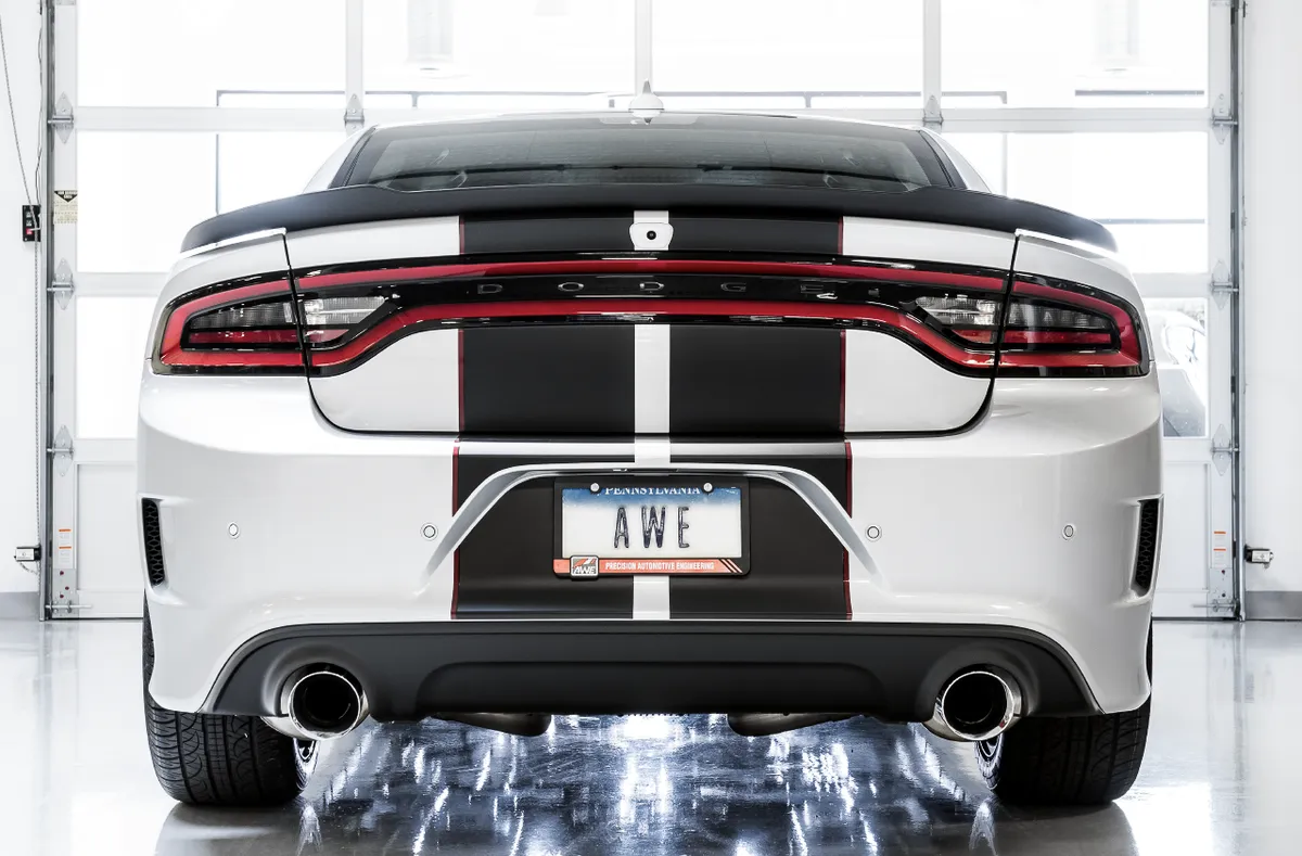 AWE Touring Edition Exhaust for 15+ Charger 6.4 6.2 SC - Non-Resonated - Chrome Silver Tips product image