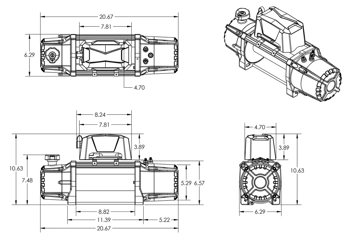 DV8 Universal Offroad Xtract 12k Synthetic Rope Winch product image
