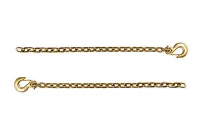 BulletProof Hitches Bulletproof Heavy Duty 3/8in Safety Chainsgold Chromatepair