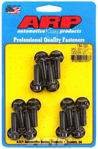 ARP Auto Racing Sbc/Geniii ls 1/4 Wide Header Flange 12pt Bolt Head Black Oxide Header Bolt Kit