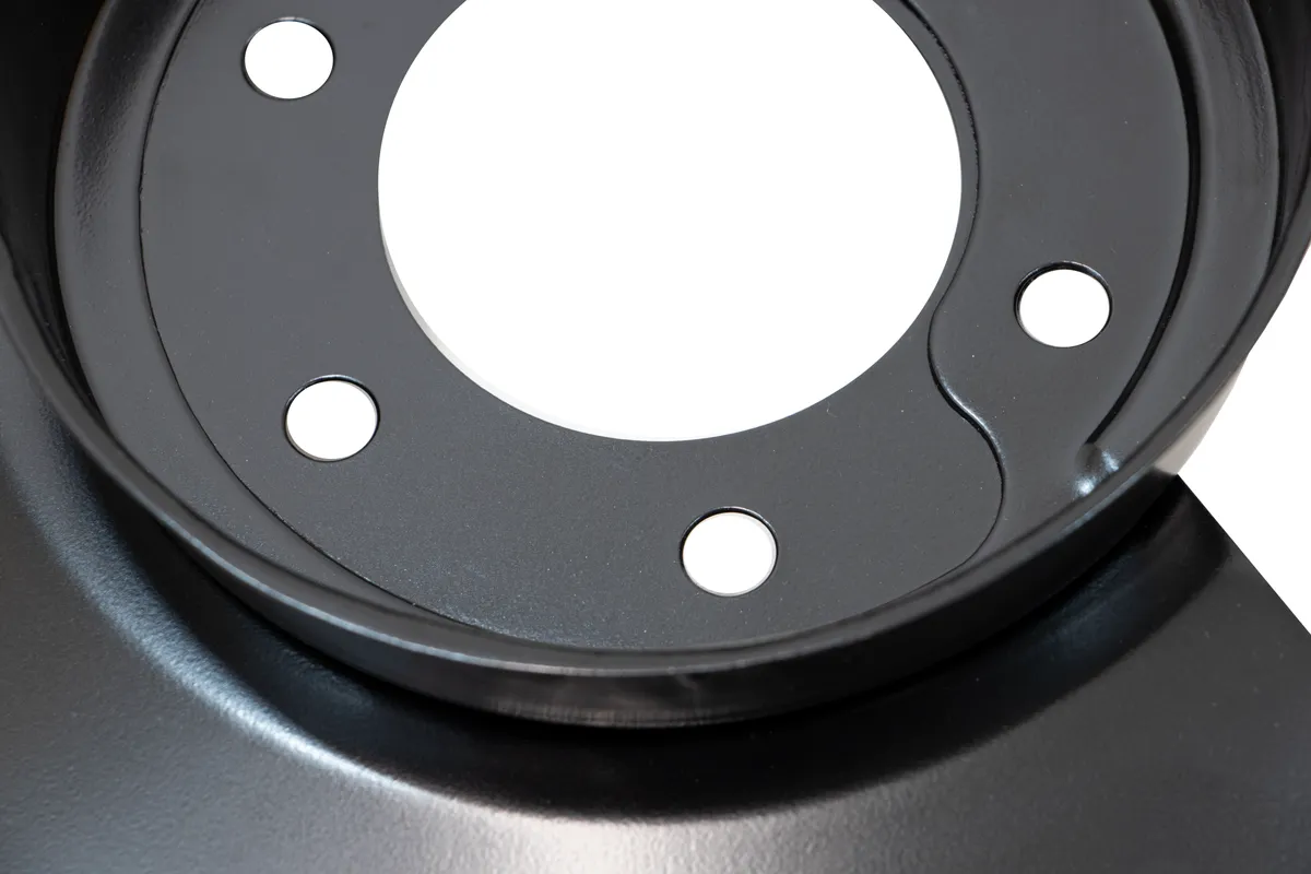 Jeep CJ Disc Brake Dust Cover for 76-78 Jeep CJ Black Powdercoat Stainless Kentrol product image