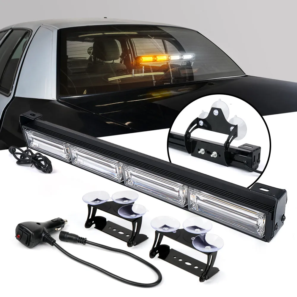 Xprite 18" Traffic Advisor Strobe Light Bar with Suction Cup Brackets | Vigilante Series