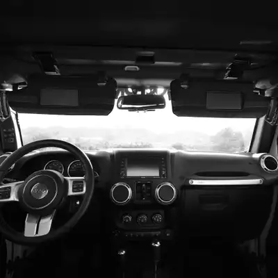 Bartact Molle Visor Covers (For Mirrored Visors) With Pals - Molle (Pair) For 2007-18 Jeep Wrangler JK Jku by Bartact - Black / Fabric