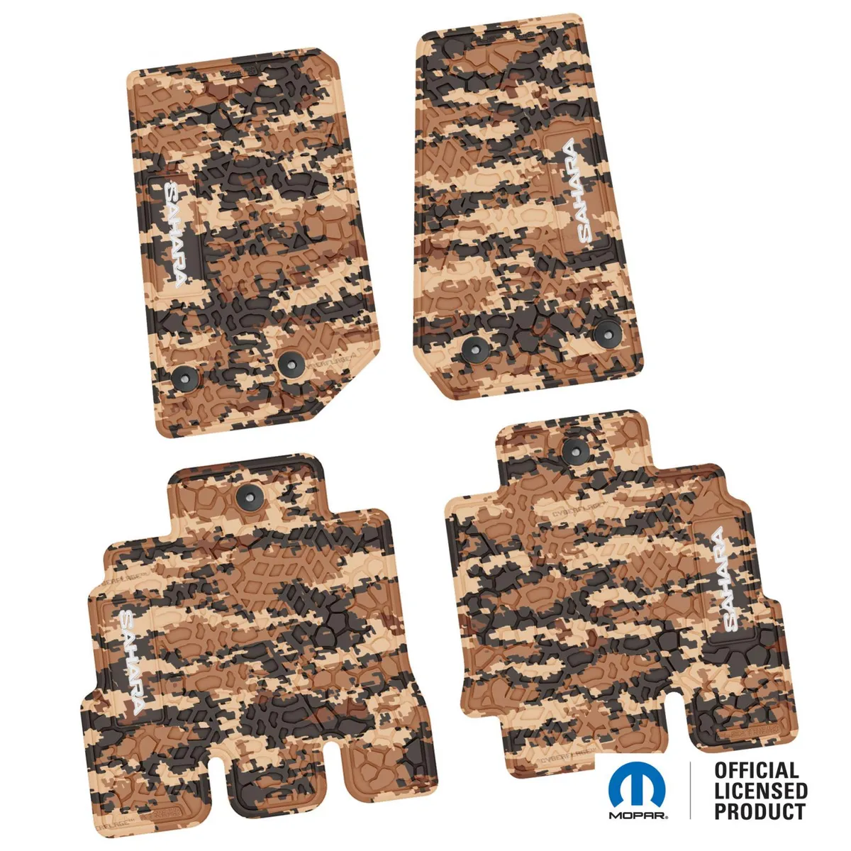 14-18 Jeep JKU 4 Dr Front and Rear -Tire Tread/Scorched Earth Scene w/ Sahara Insert - Black w/ Tan Insert product image