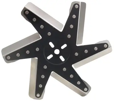 Derale 13 High Performance Stainless Steel Reverse Rotation Flex Fan, Black Hub