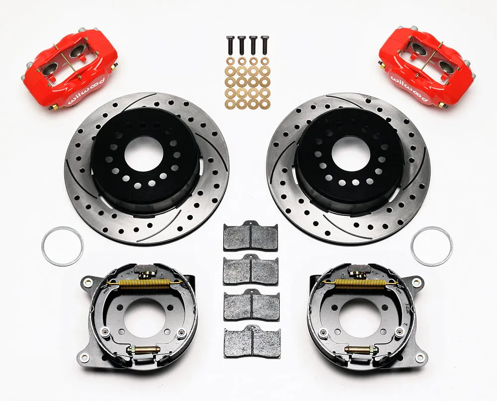 Wilwood FDLI PS Park Brake Kit Drilled Red Ford 8.8 w2.5in Offset-5 Lug product image