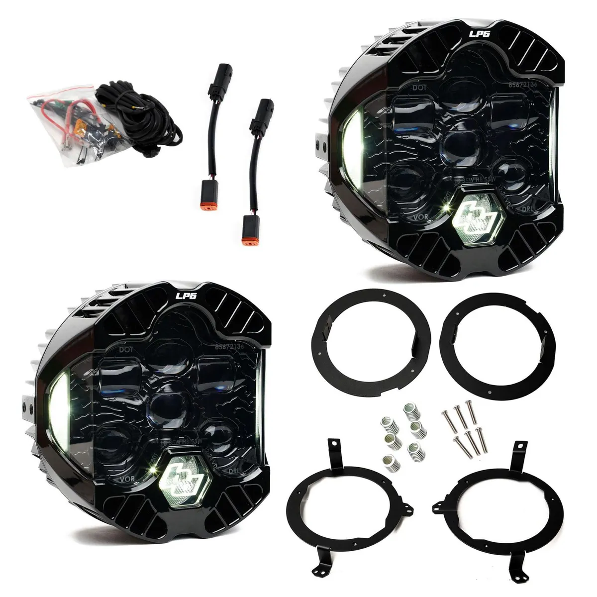 DOT LP6 LED Headlight Kit Jeep 2018-2025 Wrangler JL 2020-2025 Gladiator JT w/Halogen Headlights (White) Baja Designs product image