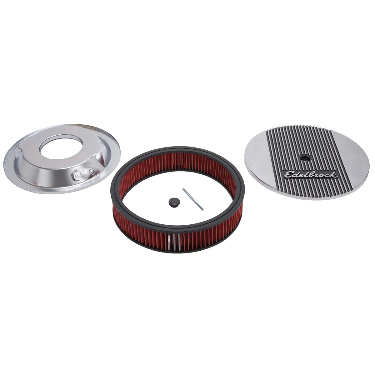 Edelbrock 4268 Elite 2 Series Polished 14 Round Air Cleaner - 3 Pro-Flo Element product image