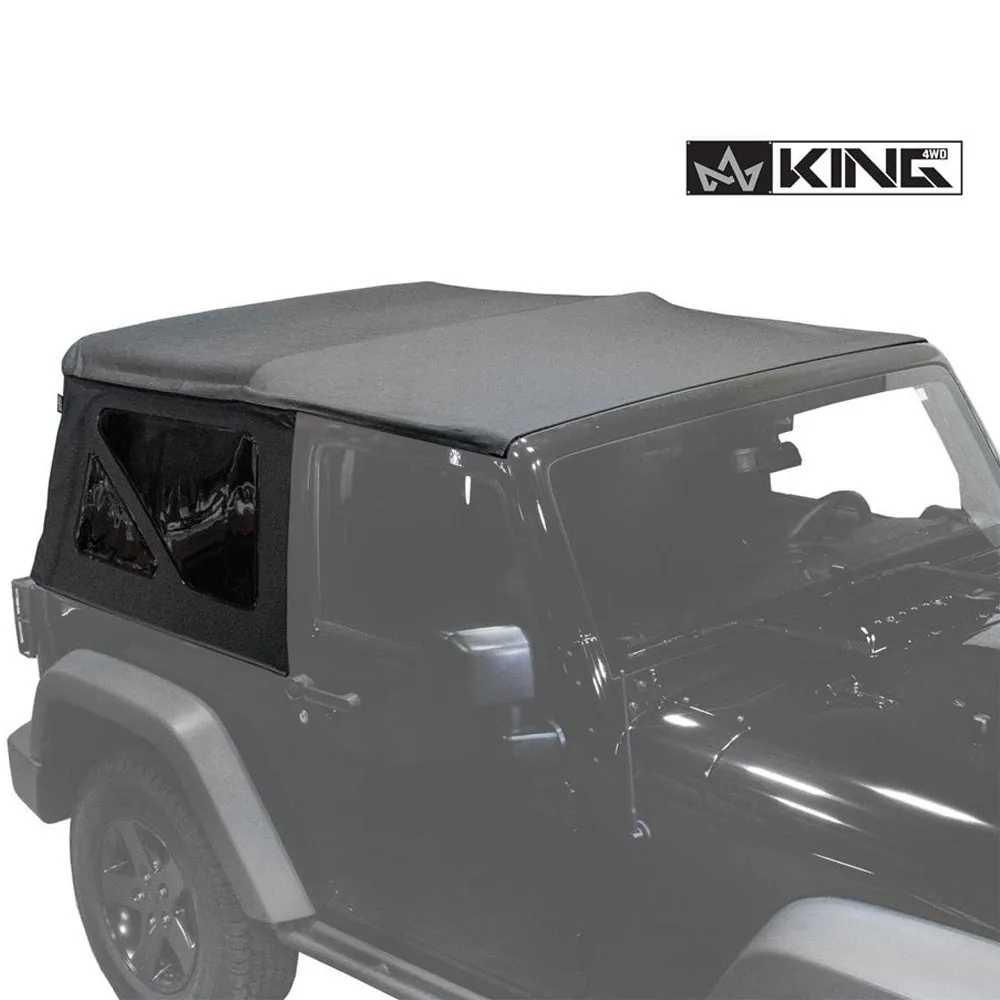 Jeep JK Replacement Soft Top Tinted Windows For 10-18 Wrangler JK 2 Door Black Diamond King 4WD product image