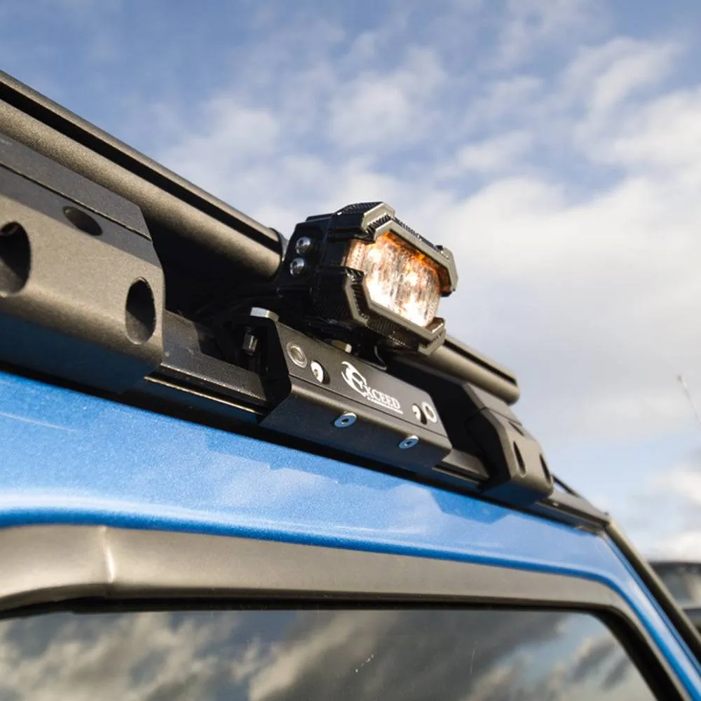 Exceed Fabrication™ No-Drill Rain Gutter Pod Light Bracket Kit for 2018+ Jeep Wrangler JL & Gladiator JT Hardtop product image