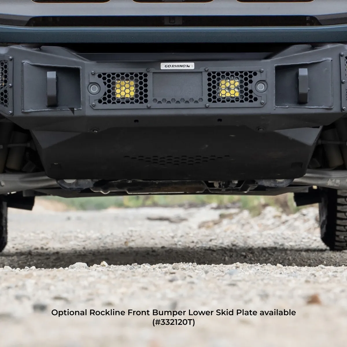 Go Rhino 331401T - Rockline Winch-Ready Front Full Width Bumper With Overrider For Ford Bronco - Textured Black product image