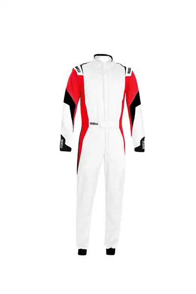 Sparco Motor Sports Comp Suit White/Red Large / X-Large