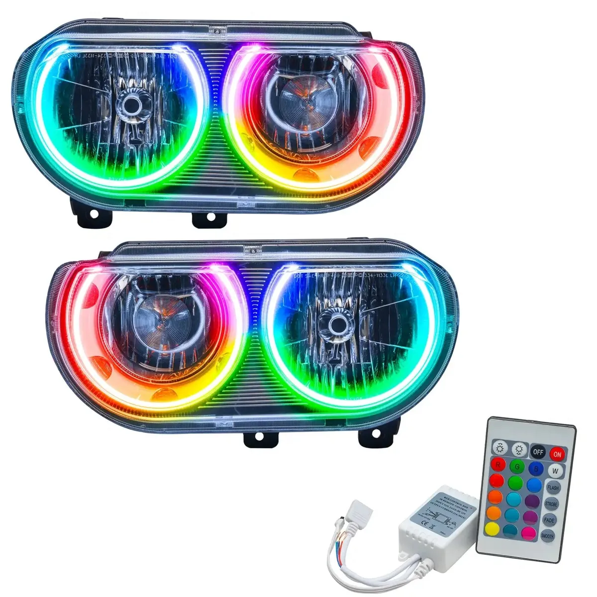 ORACLE Lighting 2008-2014 Dodge Challenger Pre-Assembled Halo Headlights - Non HID - Chrome product image