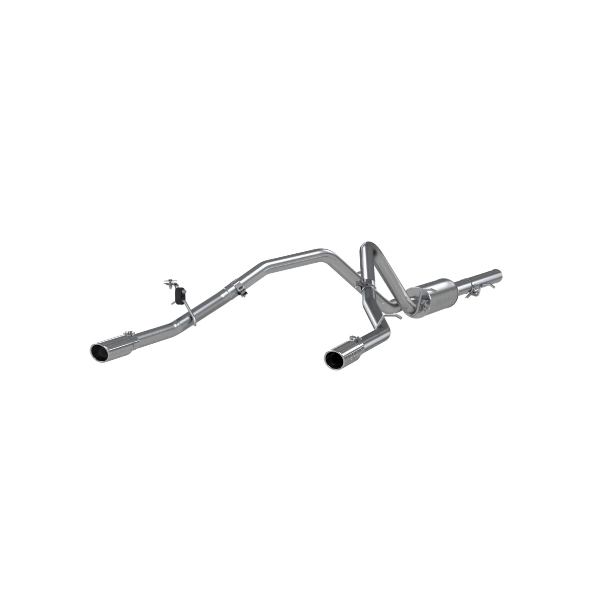Armor Lite Cat Back Exhaust System; 2.5 in.; Incl. Ext. Pipe/Muffler/Over Axle Pipes/Tailpipes/Hardware/3.5 in. OD Tips; Dual Split Rear Exit; Aluminized; product image