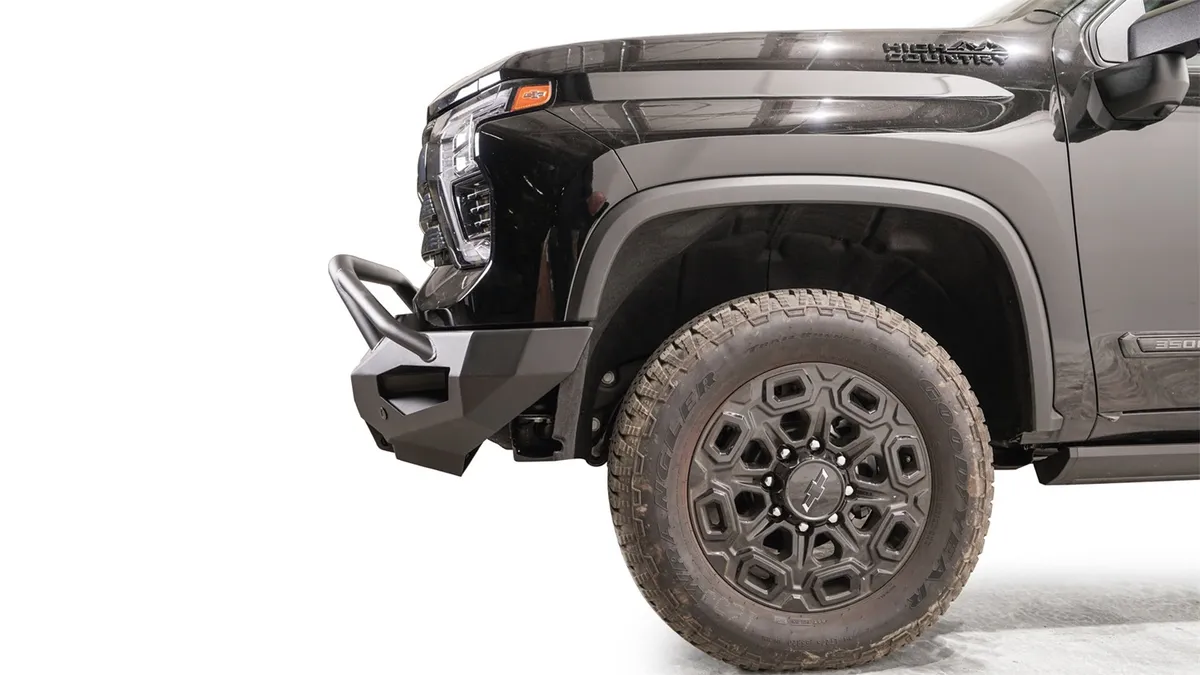 Matrix Front Bumper; 2 Stage Black Powder Coated; w/Pre-Runner Guard; product image