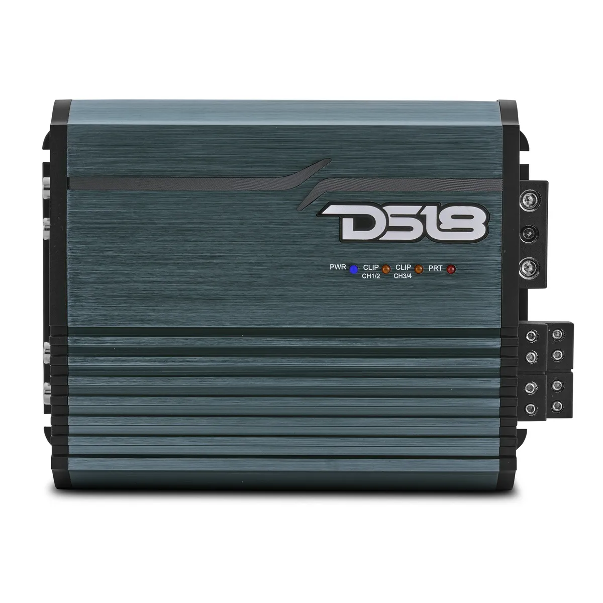 DS18 4-Channel | Stereo Full-Range | 4 x 120 Watts Rms @ 4î© | 4 x 200 Watts Rms @ 2î© | 4 x 300 Watts Rms @ 1î© | 2 x 350 Watts Rms @ 2î© | 2 x 500 Watts Rms @ 1î© | Titanium