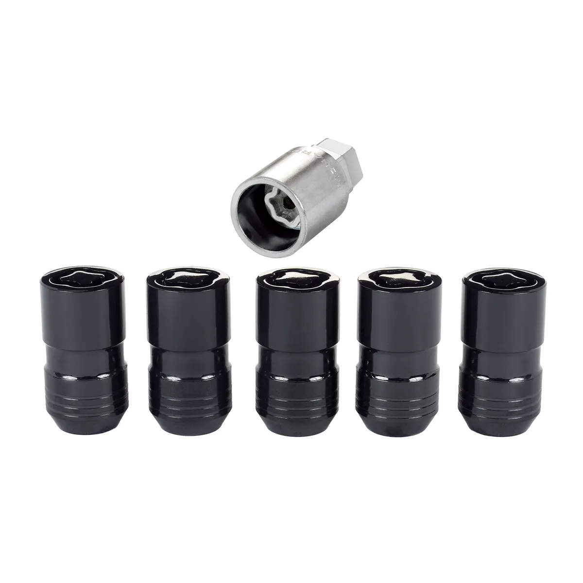 5lock Wheel Lock Set M14x1.5 Nut Cone Seat Dual 21mm & 22mm Hex 1.639 in Oal product image