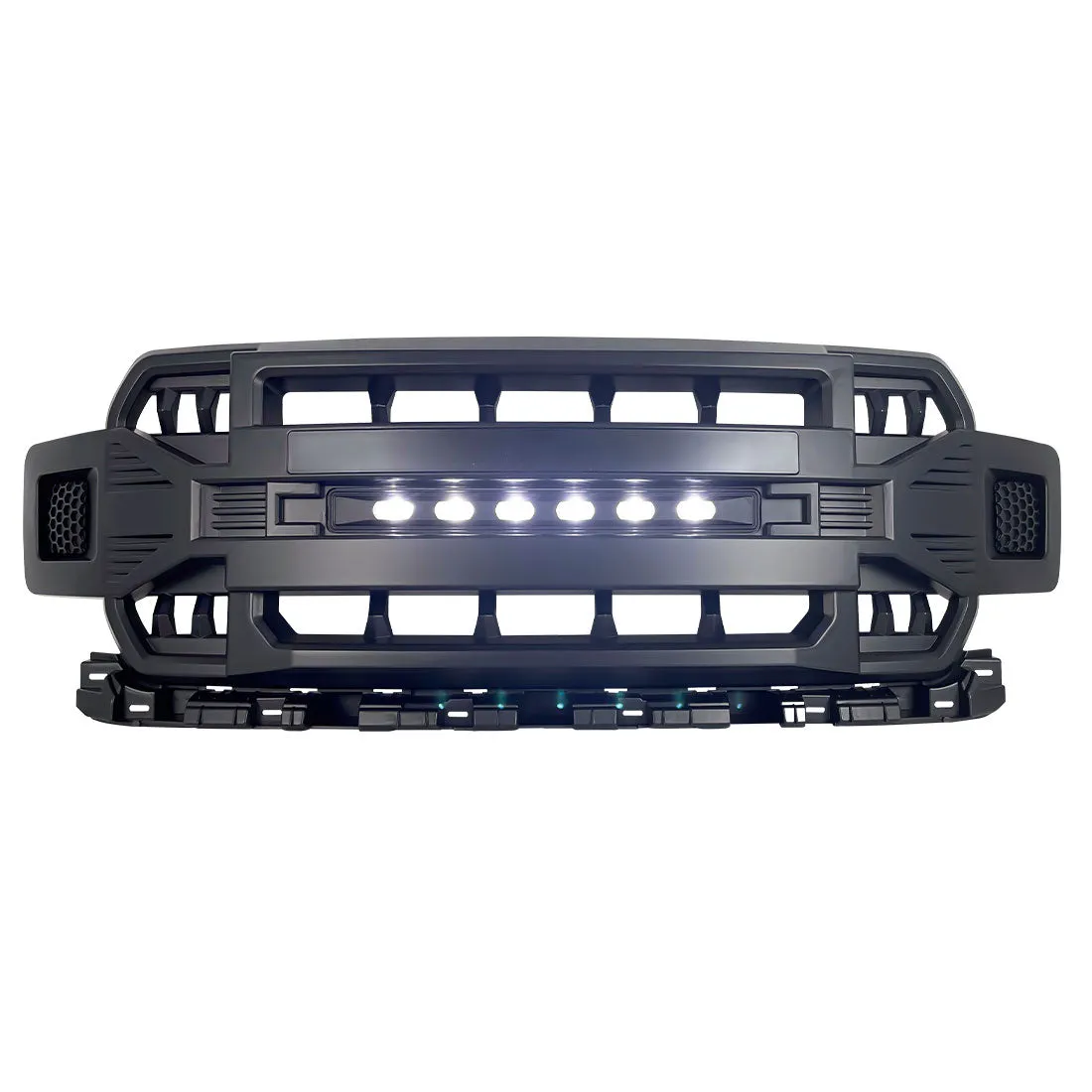American Modified Amfmaa00120 Armor Grille With LED Off-Road Lights - Matte Black product image