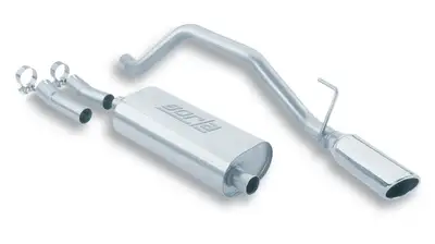 Borla Touring Cat-Back Exhaust System 2.25 in. Incl. Connecting PipesMufflerHardware4 in. Round x 14 in. Long Single Rolled Angle-Cut Tip Single Right Rear Exit
