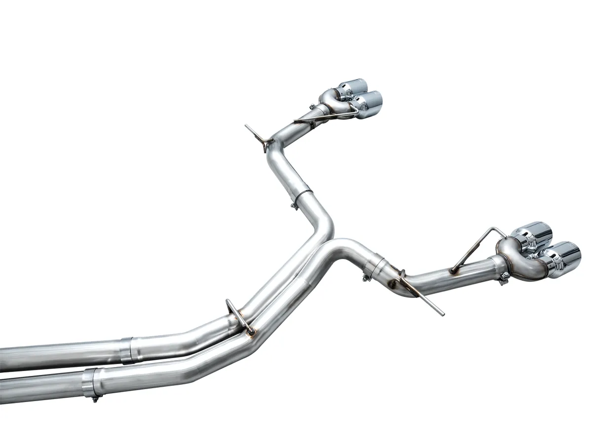 AWE Track Edition Exhaust for Audi C8 S6/S7 - Diamond Black Tips product image