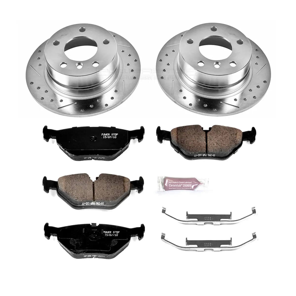 Z23 Evolution Sport Upgrade Kit: Drilled/Slotted Rotors; Carbon-Fiber Ceramic Pads W/Hardware; Pad Sensors product image