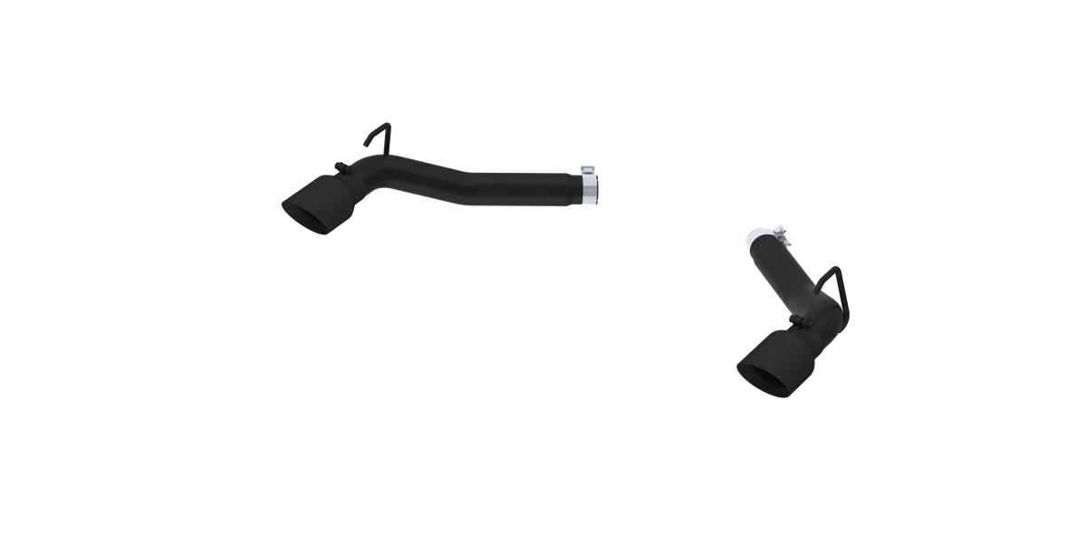 Armor BLK Axle Back Exhaust System; 3 in.; Incl. Muffler Delete Pipes/Tailpipes/Hardware/4.5 in. OD Tips; Black Coated; product image