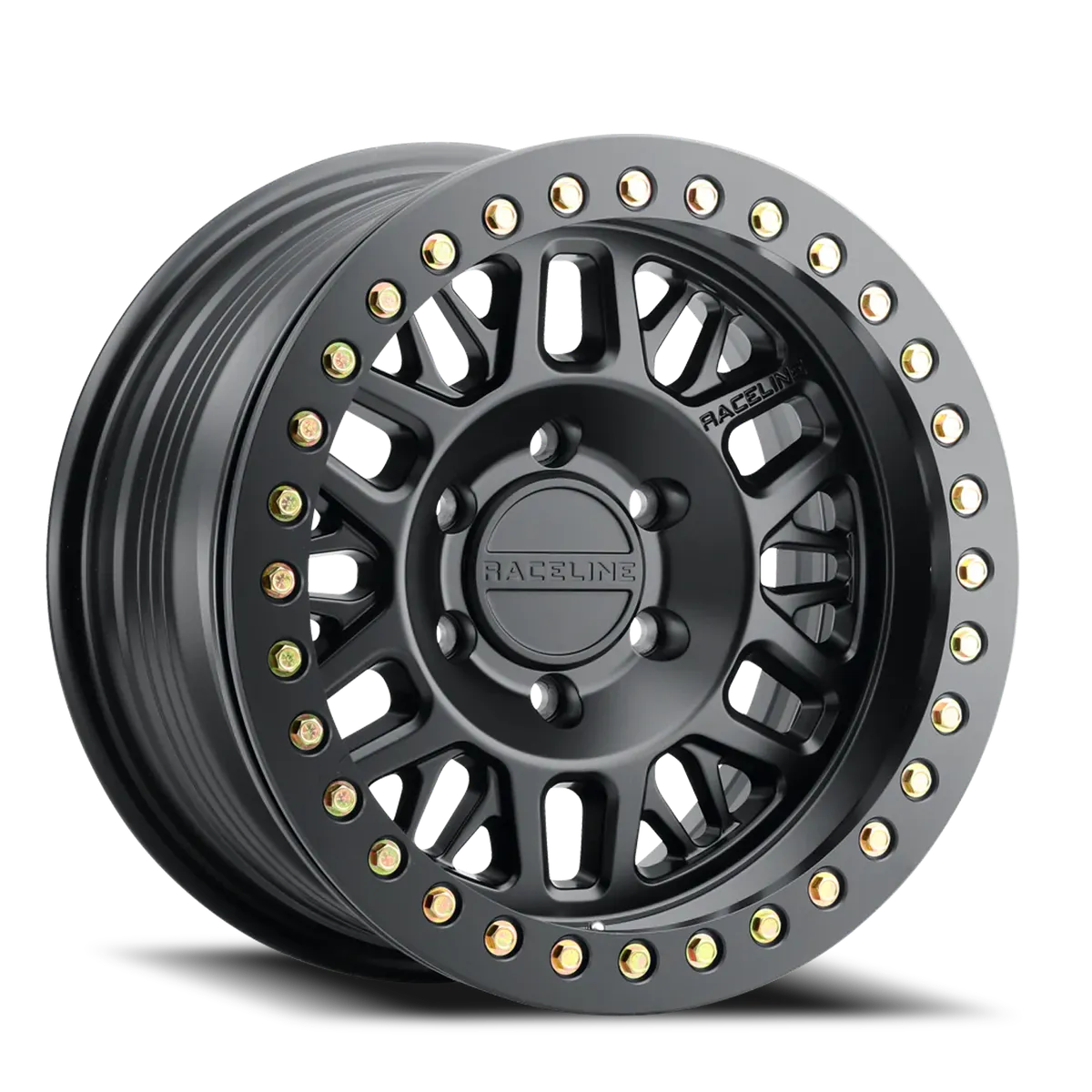 Aluminum Wheels 17x9 Ryno Cast Beadlock RT951B Satin Black Black Beadlock Ring -12 Offset 8 on 165.1 Bolt Pattern 130.81 Bore Raceline product image